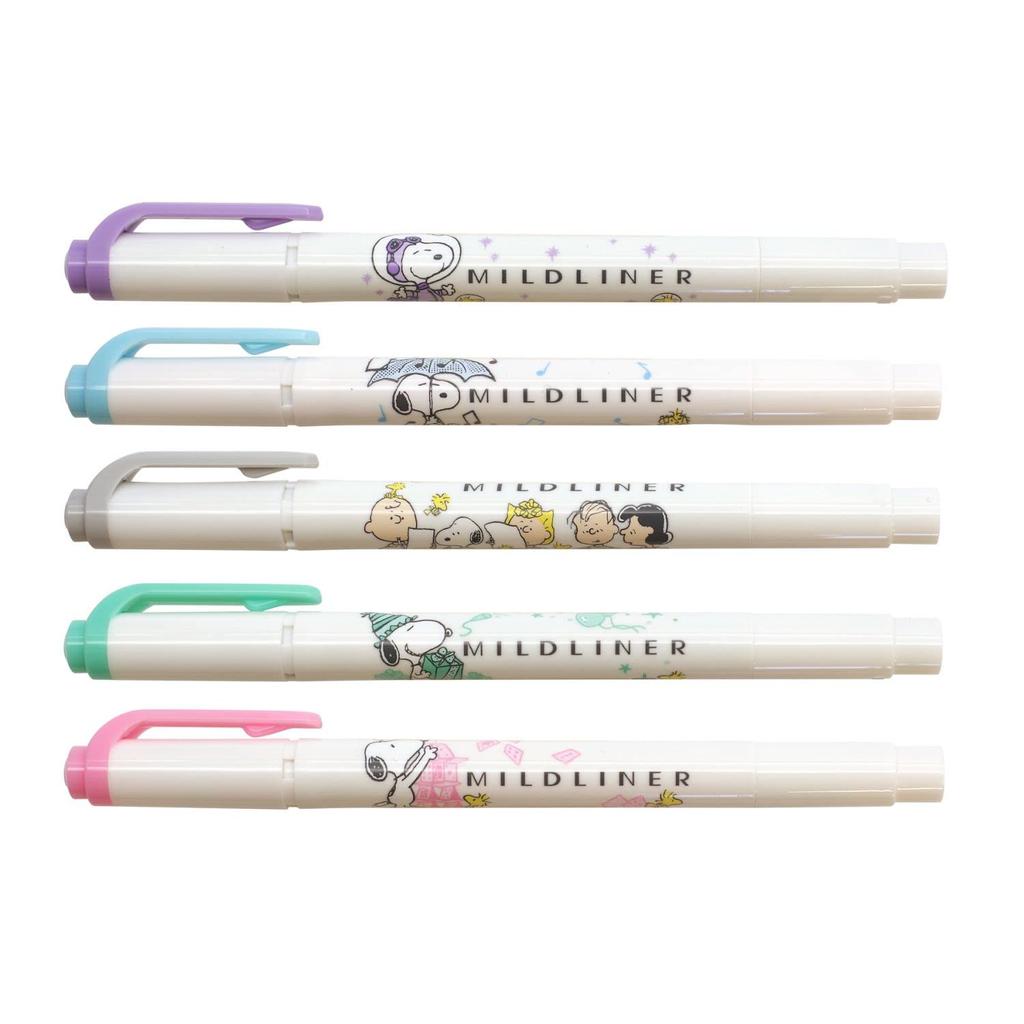 Zebra Mildliner Snoopy Regular Set Highlighter, Mild, 5-Color (WKT7-SN2-5C-OK)