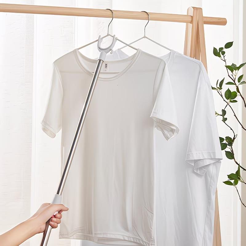 Telescopic Clothes Pole Retractable Adjustable Length Non-Slip Hanging Clothes Hanger For Closet Laundry Hanging Tool
