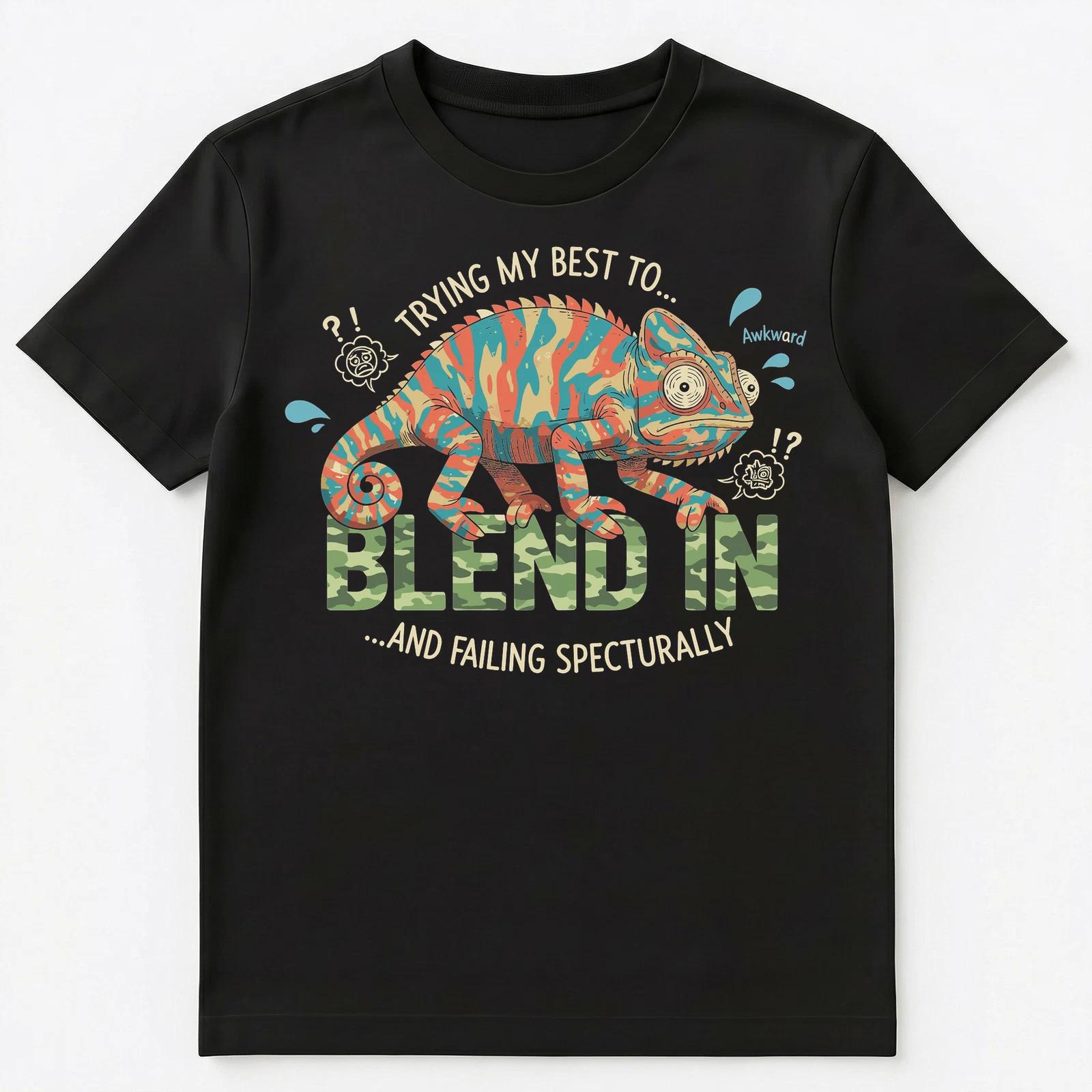 

Chameleon Camouflage Awkward Person With Social Anxiety Unisex T-Shirt M