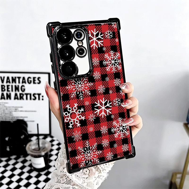 Snow Snowflake Winter Cold Soft Phone Case For Samsung Galaxy S26 Ultra S25 Edge S24 FE S23 Plus S22 S21 + S20 Plating Anti-Fall