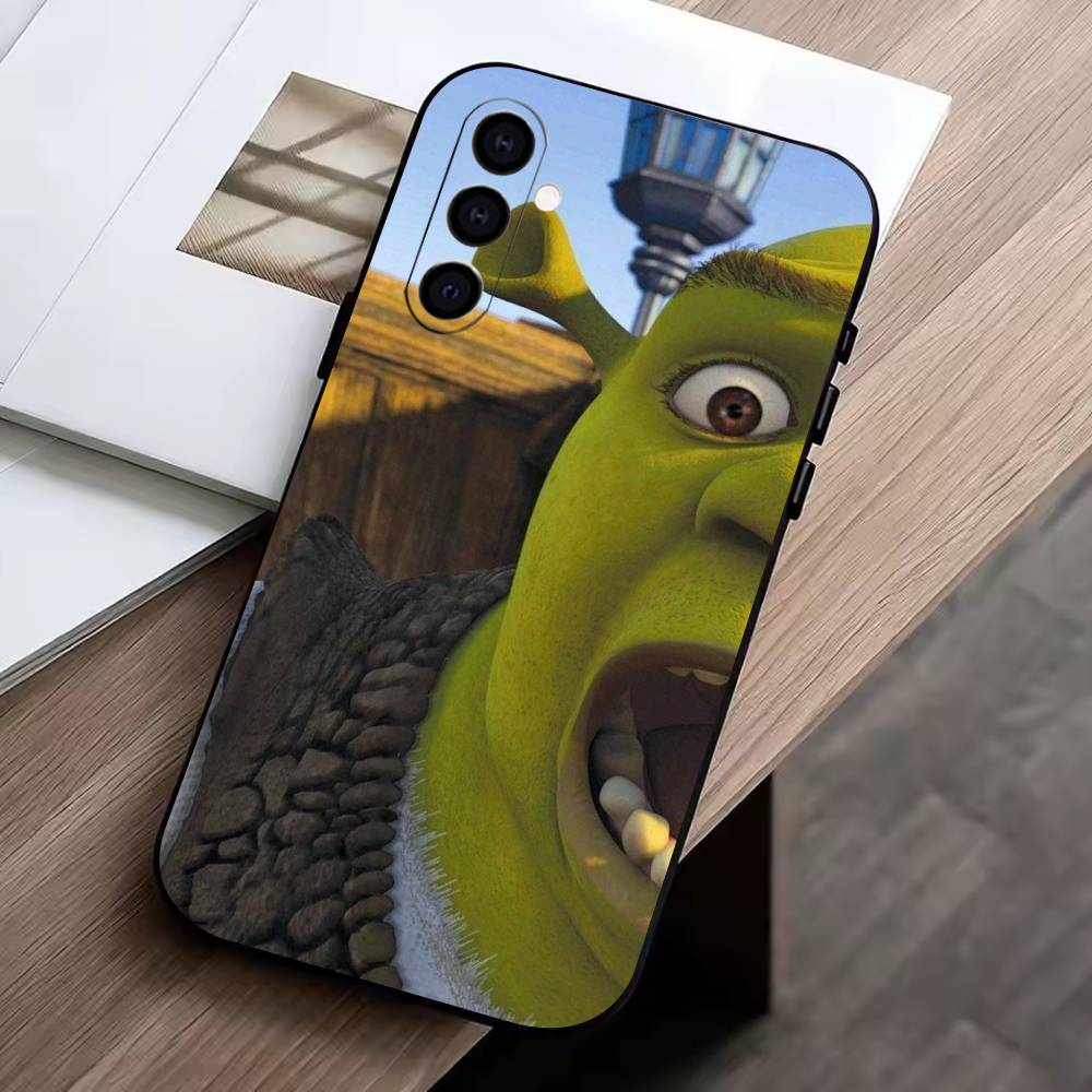 

Cute S-Shrek Phone Case For Samsung Galaxy A73,A72,A71,A70,A53,A52,A51,Soft Silicone Black Cover Samsung a71 5g
