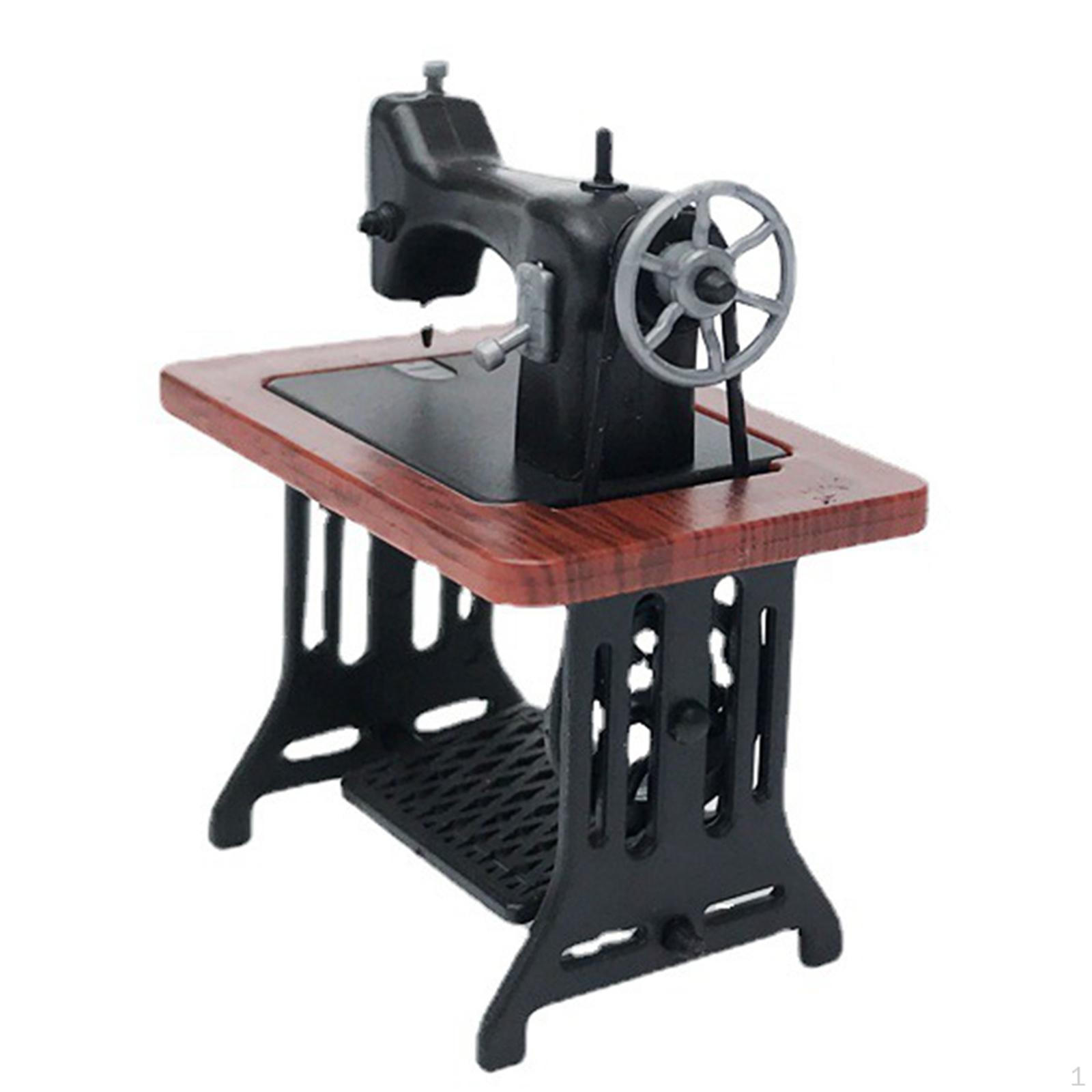 

1:12 масштабных миниатюр, мебель для кукольного домика для гостиной, деревянная швейная машина для гостиной красный