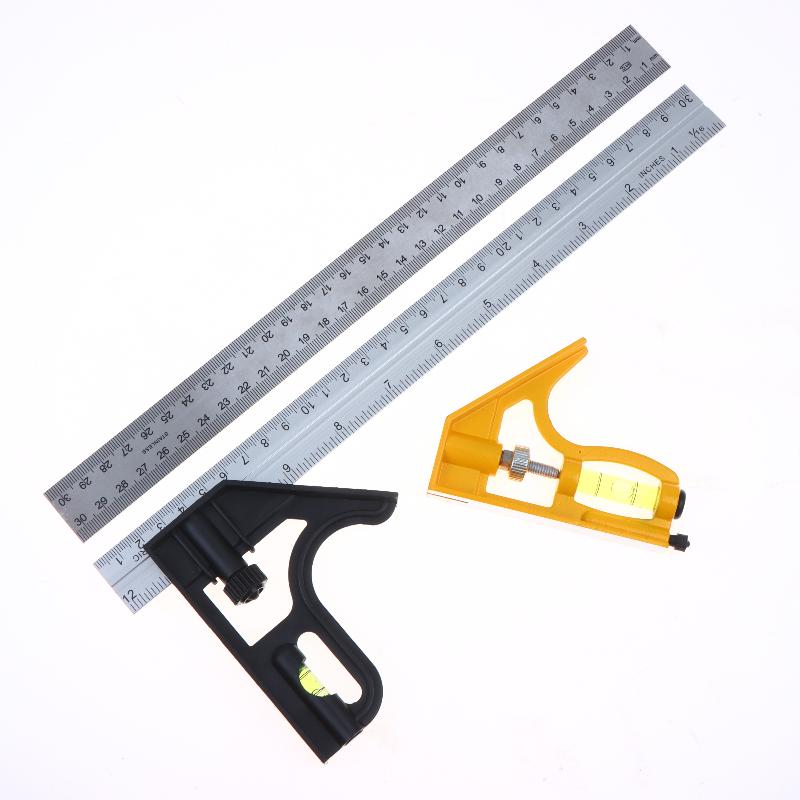 Multifunctional 300MM Adjustable Angle Ruler 12" Combination Square Ruler Woodworking Level Gauge Angle Metric Ruler