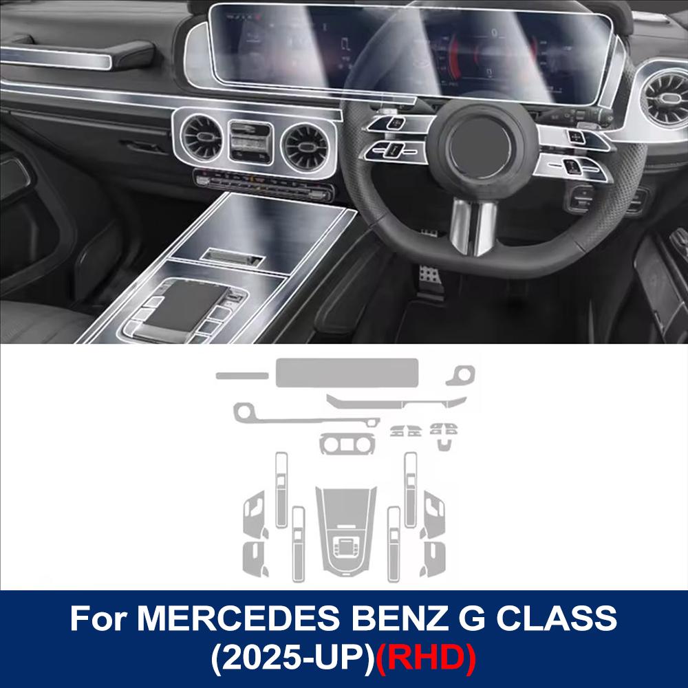 

Pre-cut TPU Interior Film for Mercedes Benz G Class 2025 Car Gearbox Panel Dashboard Anti-Scratch Transparent Protector PPF Film