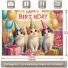 Party Backdrop Kittens Adorable Trio Balloons Festive Celebrations Photo Booth Decor Birthday Party Decor