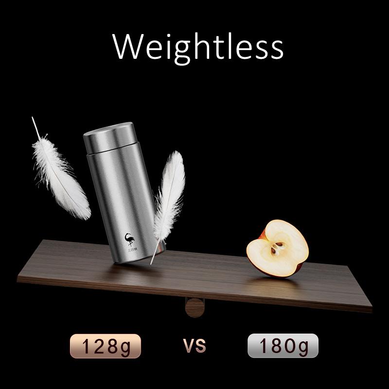 99.981% Pure Titanium LFGB Certificated Thermos 200ml Ultra Mini Water Bottle Gift Giving Weightless Coffee Cup for Lady Girls