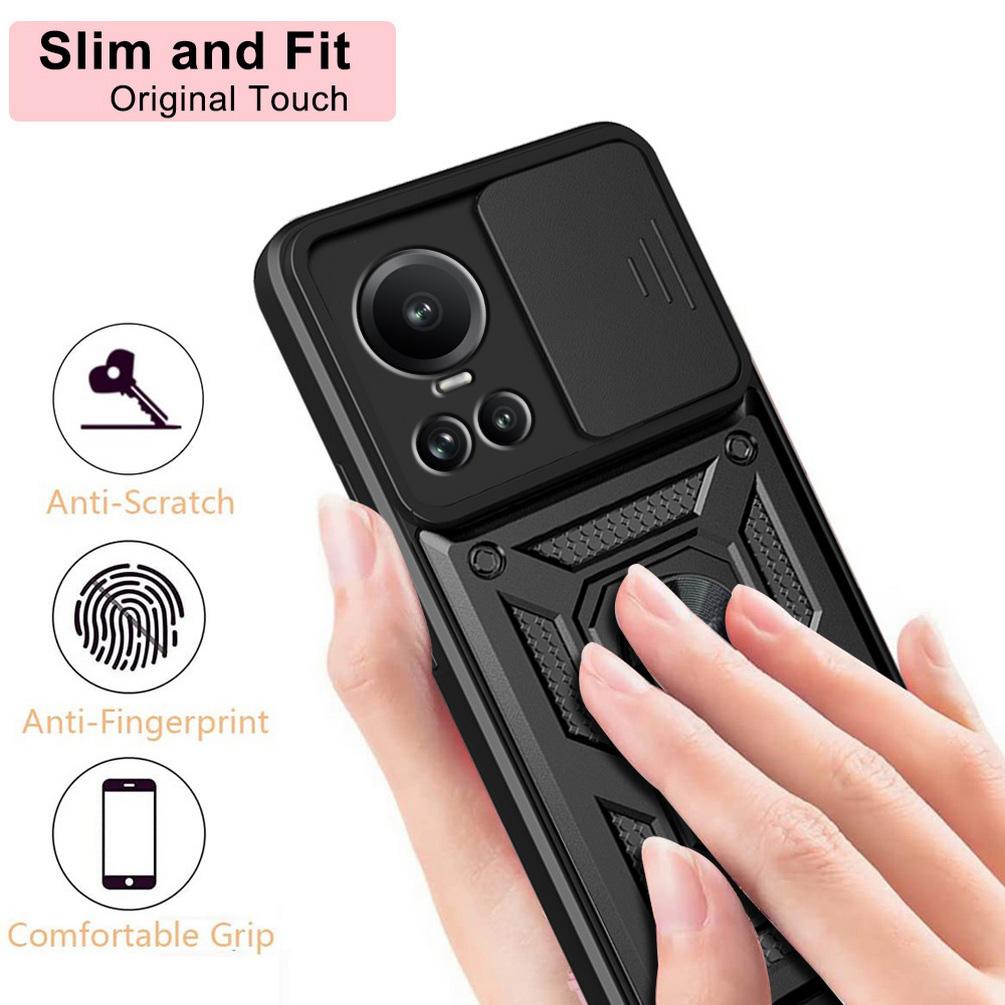 Ochranné pouzdro na fotoaparát pro Reno 10 Pro Reno 8T 8 Pro + 7 Pro 7Z 6 6Z 5 Reno 4 Lite OPPO Find X5 Lite X3 Armor Hybrid Ring Cover