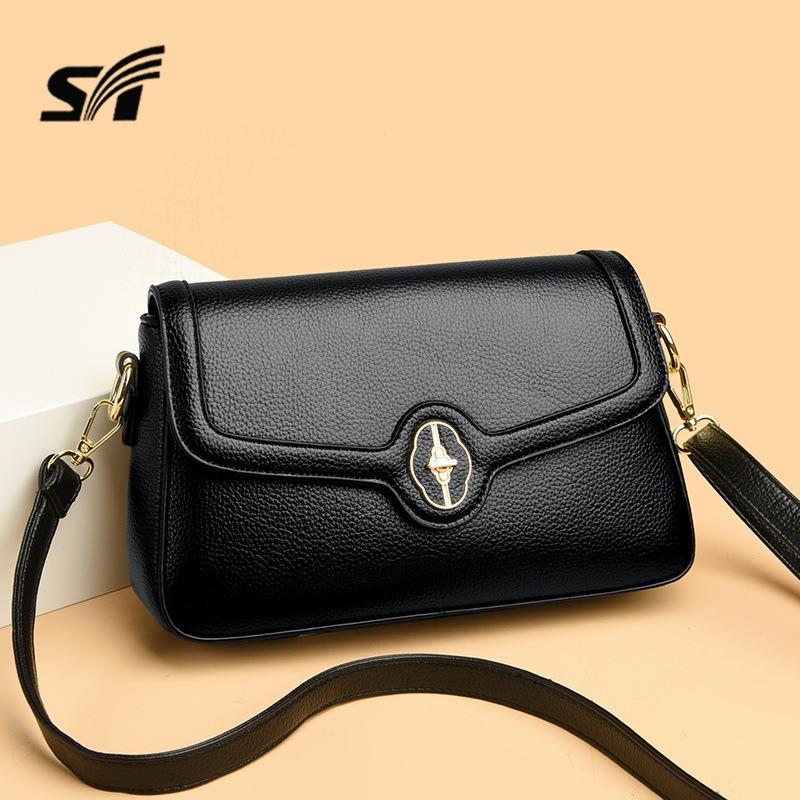 Women's bag, high-end clamshell messenger bag, light luxury temperament, single shoulder women's backpack, fashionable and simple small square bag.