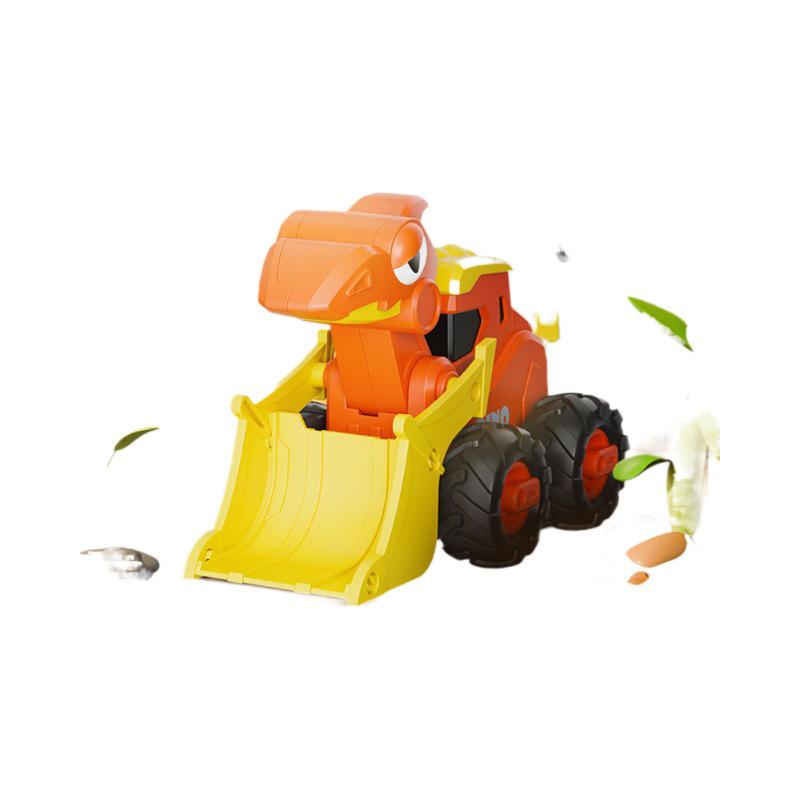 Press-and-Go Dinosaur Excavator & Triceratops Pull-Back Toy Car for Kids