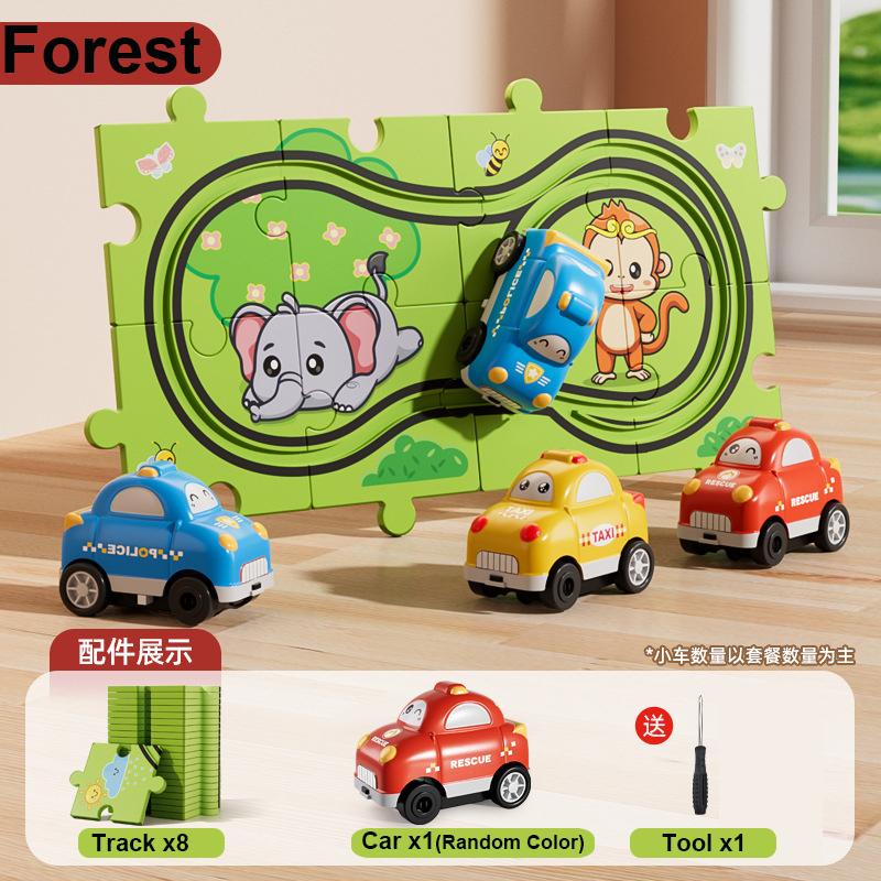 Puzzle Race Track Car Set for Toddlers Kids Boys, Toddler Toys Gifts for 3 4 5 Year Old Boys and Girls, Puzzle Tracks Car Toys