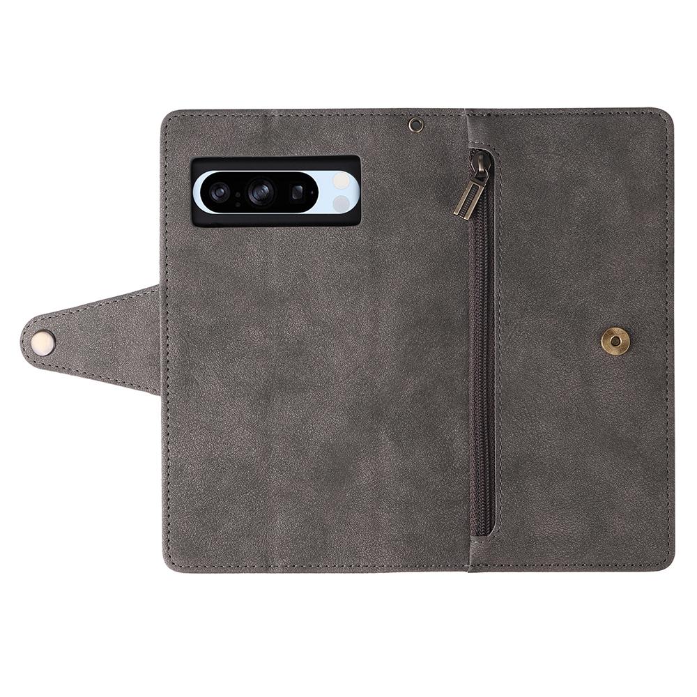 For Google Pixel 8a Case PU Leather Flip Phone Cover with 9 Card Slots