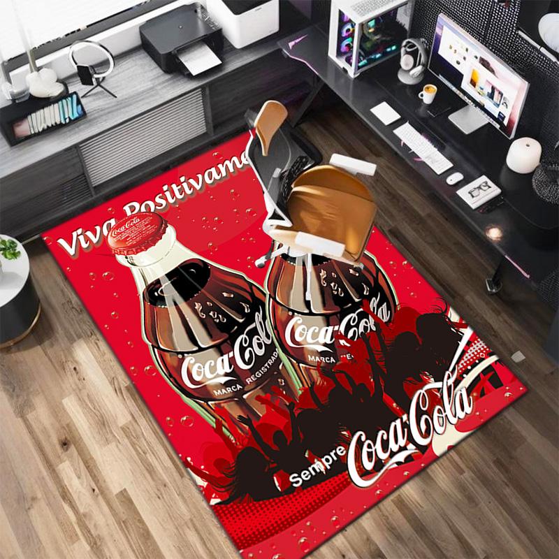 Christmas gift Halloween themed cola beverage Coca Cola carpet is suitable for living room and bedroom doormats office balcony decorative carpet V25