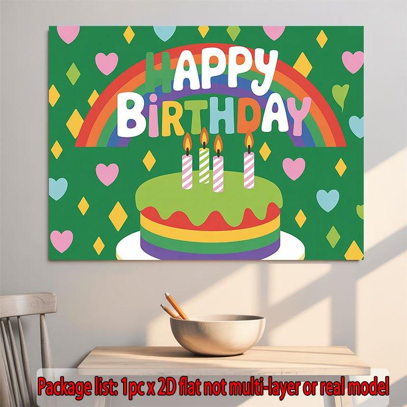 Party Backdrop Rainbow Cake Flat Candles Events Wedding Coming Ceremony Four Celebration Photo Booth Front Door Decor