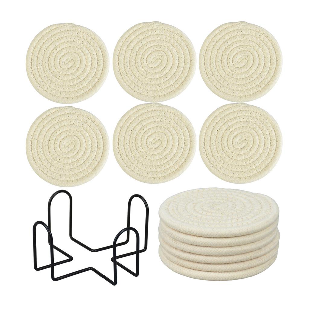 Woven Round Cotton Placemat Non- Heat Table Mats for Dining