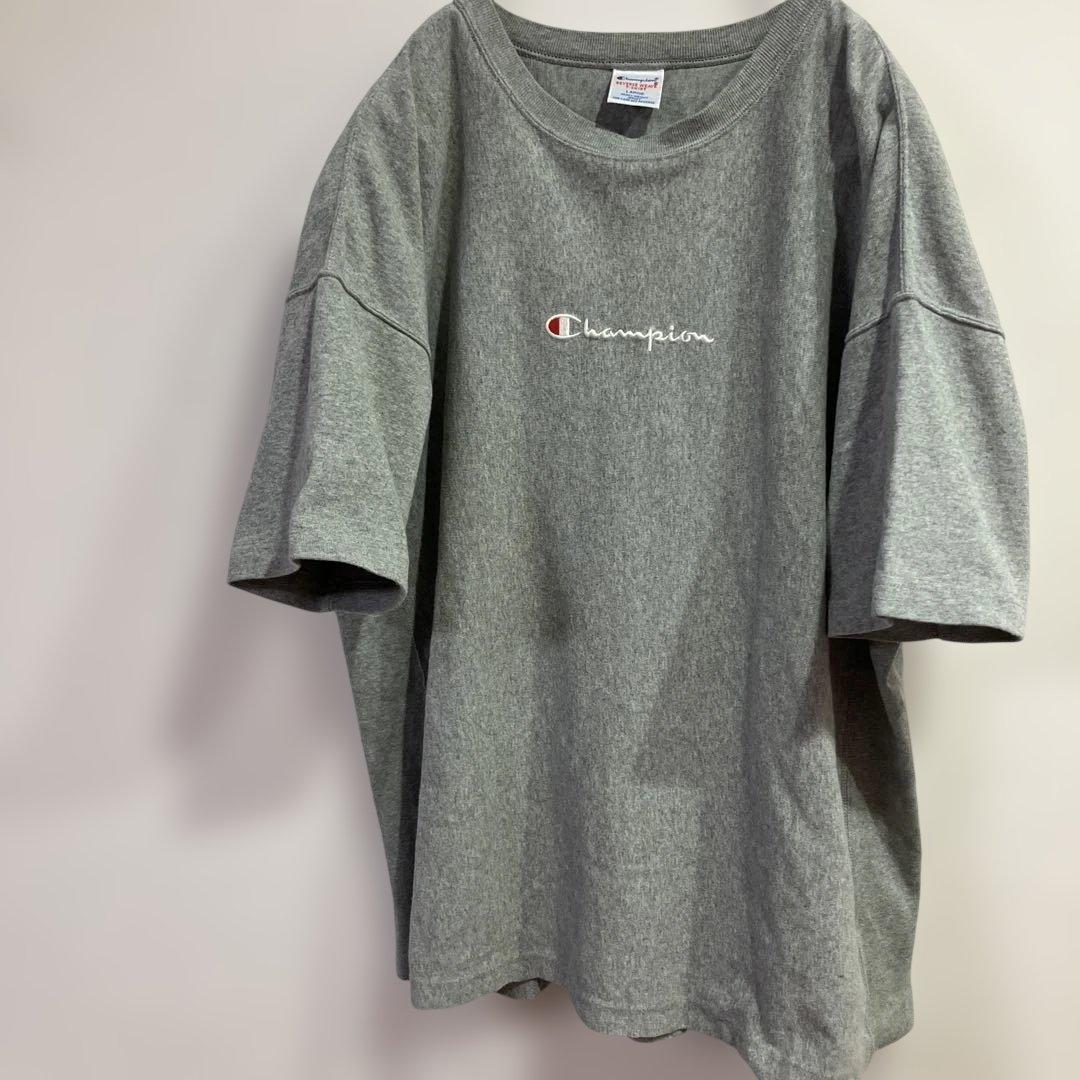 Champion Reverse Weave Gray T-Shirt L Logo Embroidery