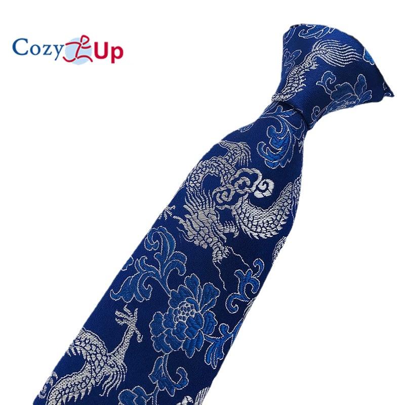 Cozy Up Men Tie Groom Best Man Chinese Dragon Pattern Casual and Fashionable 146x8x3.5cm