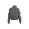 Adidas Originals Short Striped Stand Collar Cotton Jacket Women Jackets Black White DY0873