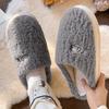 36-49 Men Women Cotton Slippers for Home, Anti Slip Warm Fuzzy Indoor House Slippers for Autumn Winter