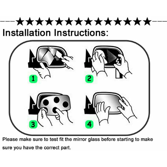 BOOLEE Mirror Glass Replacement Fit For 2007-2012 Toyota Camry/Camry Hybrid (1St Digit Of VIN Is A 1,4 Or 5 Made In USA Only) Passenger Right Side RH