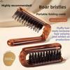 Foldable Hair Comb Portable Boar Bristle Hair Brush Hair Brush Head Massager Travel Combs Hair Styling Accessories