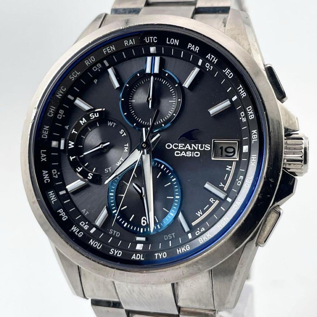 CASIO OCEANUS Solar Chronograph Date Watch Quartz Round Radio-Controlled Men's OCW-T2600