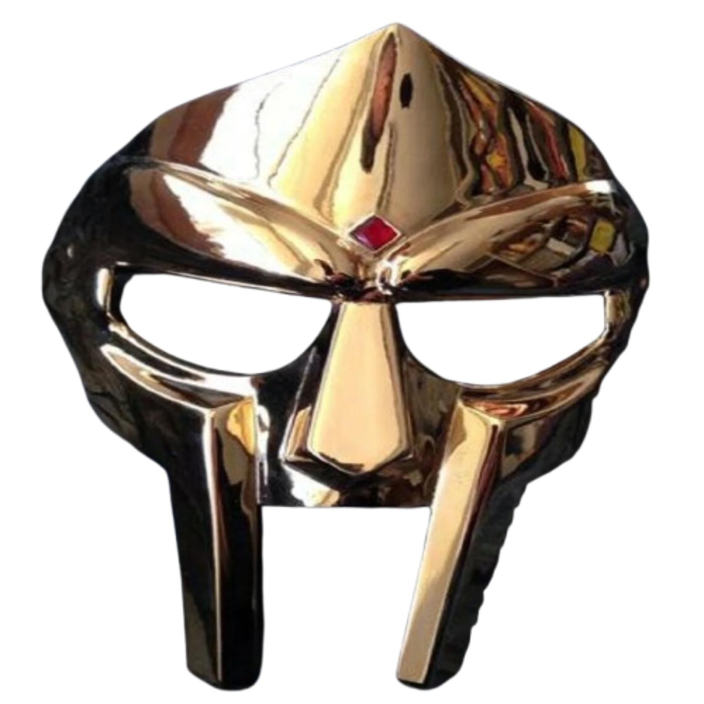 Рождество 18G Сталь Латунь Лицевой Доспех Средневековый MF Doom Маска Гладиатор Безумный Злодей 9.75 by 8.25 золотой