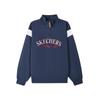 Skechers New Year Series Stand Collar Comfortable Letter Long Sleeve Sweatshirt Unisex Sweatshirt Navy-Blue L126U013-002Z