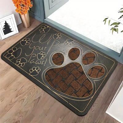 Paw Print Doormat, Machine Washable Non-Slip Simple Rug for Kitchen Living Room Bedroom Indoor Entryway Decor