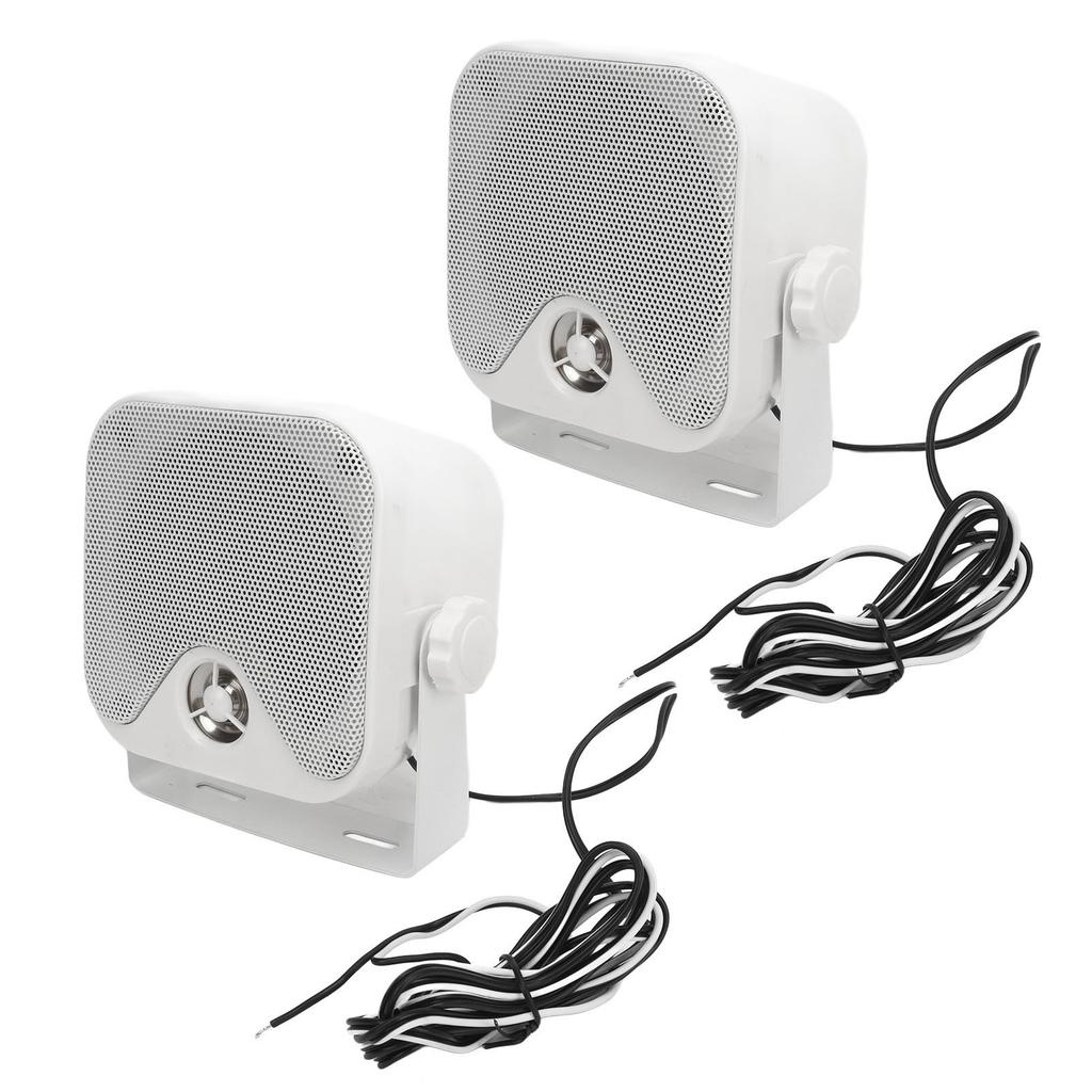 1 Pair 4in Marine Box Speakers 100W Heavy Duty Waterproof Outdoor Sound System for ATV UTV Tractor Truck