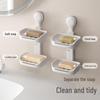 LIEI No-Drill Double-Layer Suction Cup Soap Dish