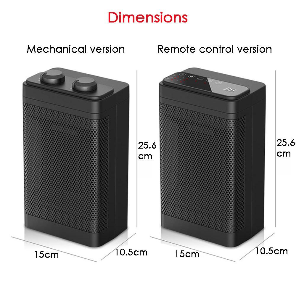 Led Display PTC Ceramic Electric Heater Remote Control Portable Air Heater Fan 3 Gears Wind Adjustable 1500W Home Office Warmer Machine for Winter.
