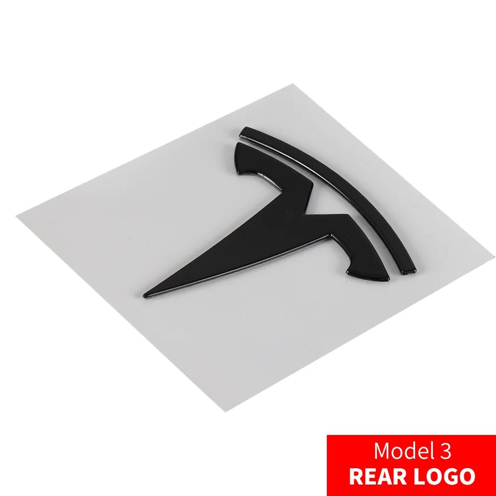 Car Sticker Tesla Tesla Car Front Emblem Rear Trunk Emblem Sticke for Model 3 Mode Y Metal Logo Replacement Rear and Rear Logos 