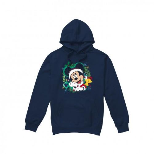 Disney Mens Mickey Mouse Wreath Christmas Hoodie