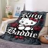 1pc Kitty Baddie Soft Warm Throw Blanket Nap Blanket For Couch Sofa Office Bed Camping Travel,Comfortable, Warm1046