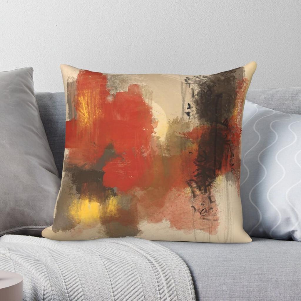 Federa Cuscino Quadrata Astratta Moderna Tramonto Radioso Poliestere Lino Velluto Fantasia Cerniera Decorativa Copricuscino per Divano