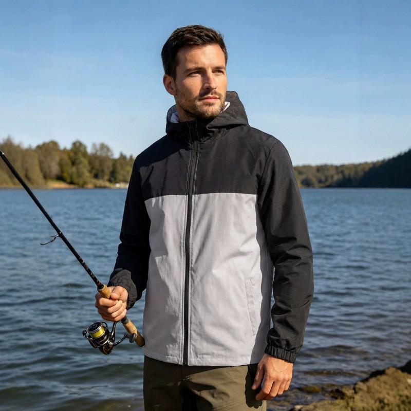 Mens Outdoor Jacket Lightweight Hiking Camping Hooded Windbreaker Sports Coat