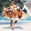 Asciugamano da Spiaggia con Design di Cucciolo Carino, Tinta Unita, Protezione Solare e Antivento, Adatto per Piscina, Campeggio, Coperta da Viaggio