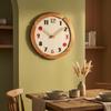 Wooden Wall Clock WoodGrain Raised Numerals Timepiece