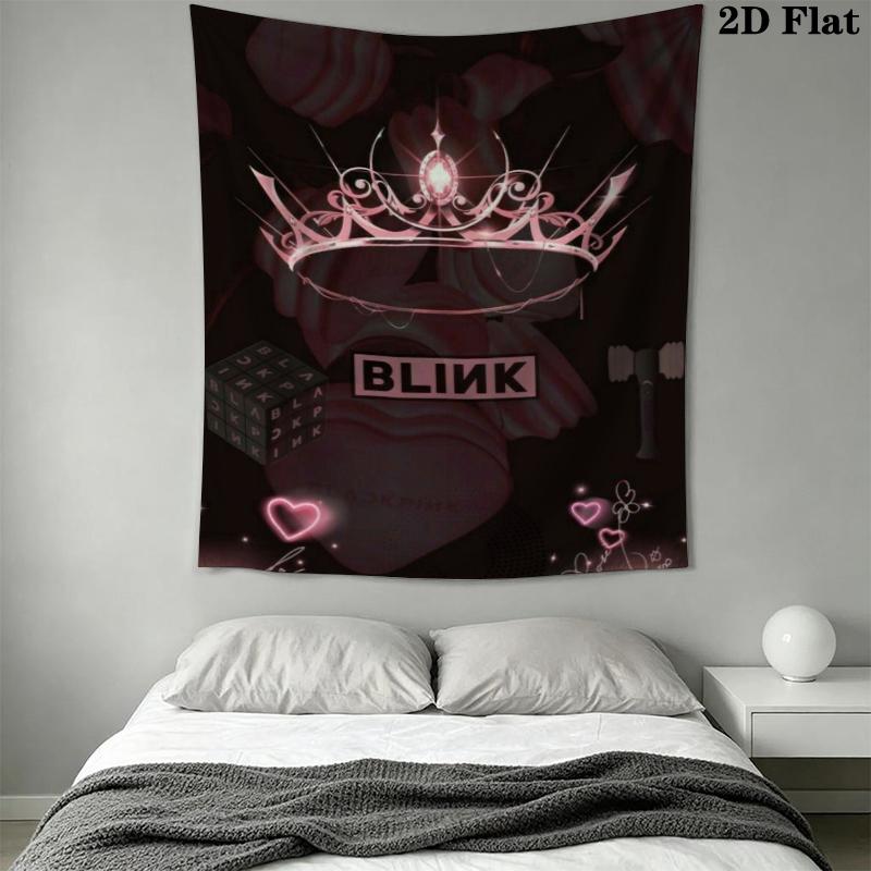 Blackpink Wandteppich Ästhetisches Wandbehang Gedruckter Stoffdecke Dekorative Wandteppiche für Schlafzimmer Wohnzimmer Heimdekoration