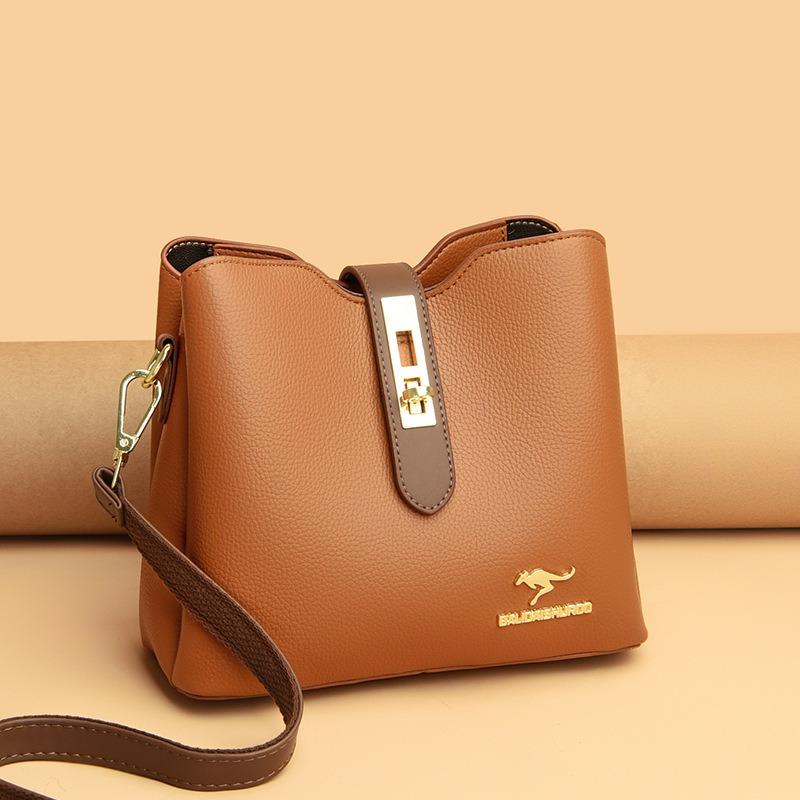 Women's bag new fashionable versatile bucket women's shoulder bag old mother embroidery thread large-capacity bag