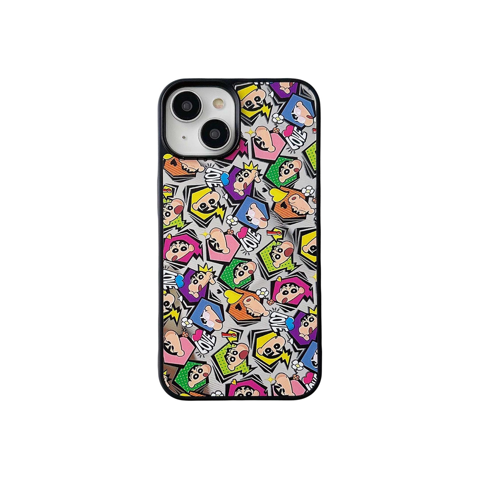 

Magnetic Mirror Cartoon Phone Case for Apple 16 Pro Max, 13 Pro, 12 - Drop-proof for Couples iPhone 16 Pro