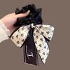 Hair Tie Floral Print Bowknot Ribbon Hair Rope Easy to Wear Bun Half-Tied Hairstyles Ponytail Holder Hair Accessory
