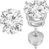Jewels Prim Solitär Diamant Ohrringe für Damen | Rundschliff Laborgezüchtete Diamantstecker | 14K Weißgold Ohrringe mit Schraubverschluss von Teena Gems