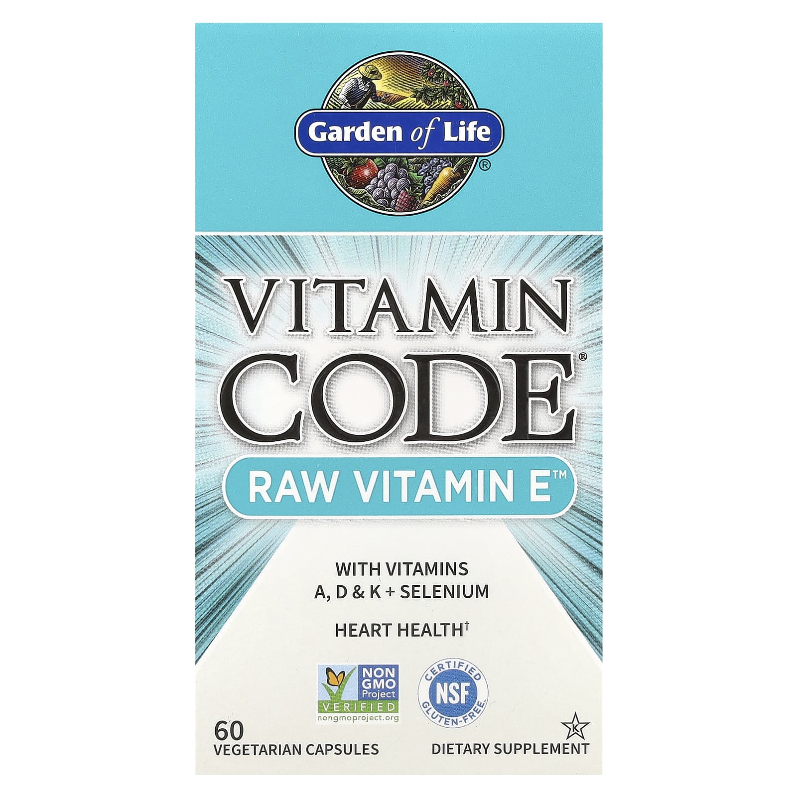

Vitamin Code, Сирий вітамін E, 60 вегетаріанських капсул