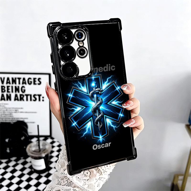 EMT EMS Ambulance Plating Phone Case For Samsung Galaxy S24 S25 FE S26 Edge S23 Ultra S22 S21 Plus S20 Anti-Fall Airabag Cover