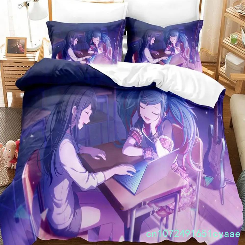 Project SEKAI Hoshino Ichika Set Biancheria da Letto Ragazzi Ragazze Twin Queen Size Copripiumino Federa Letto Bambini Adulti