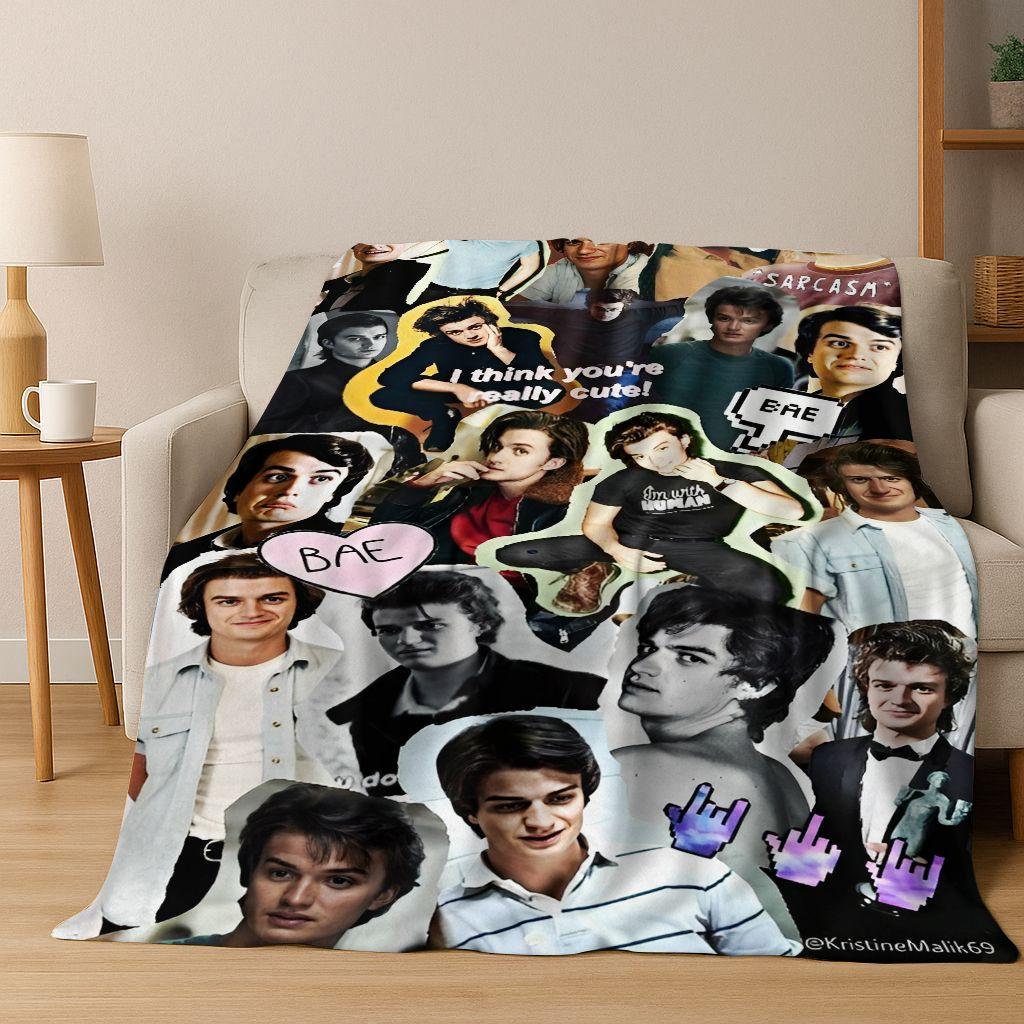 2026 New Joe Keery Art Flannel Blanket,warm and Cozy Soft Throw Blanket for Home Bedroom Bed Sofa Picnic Office Cover Gift Kids