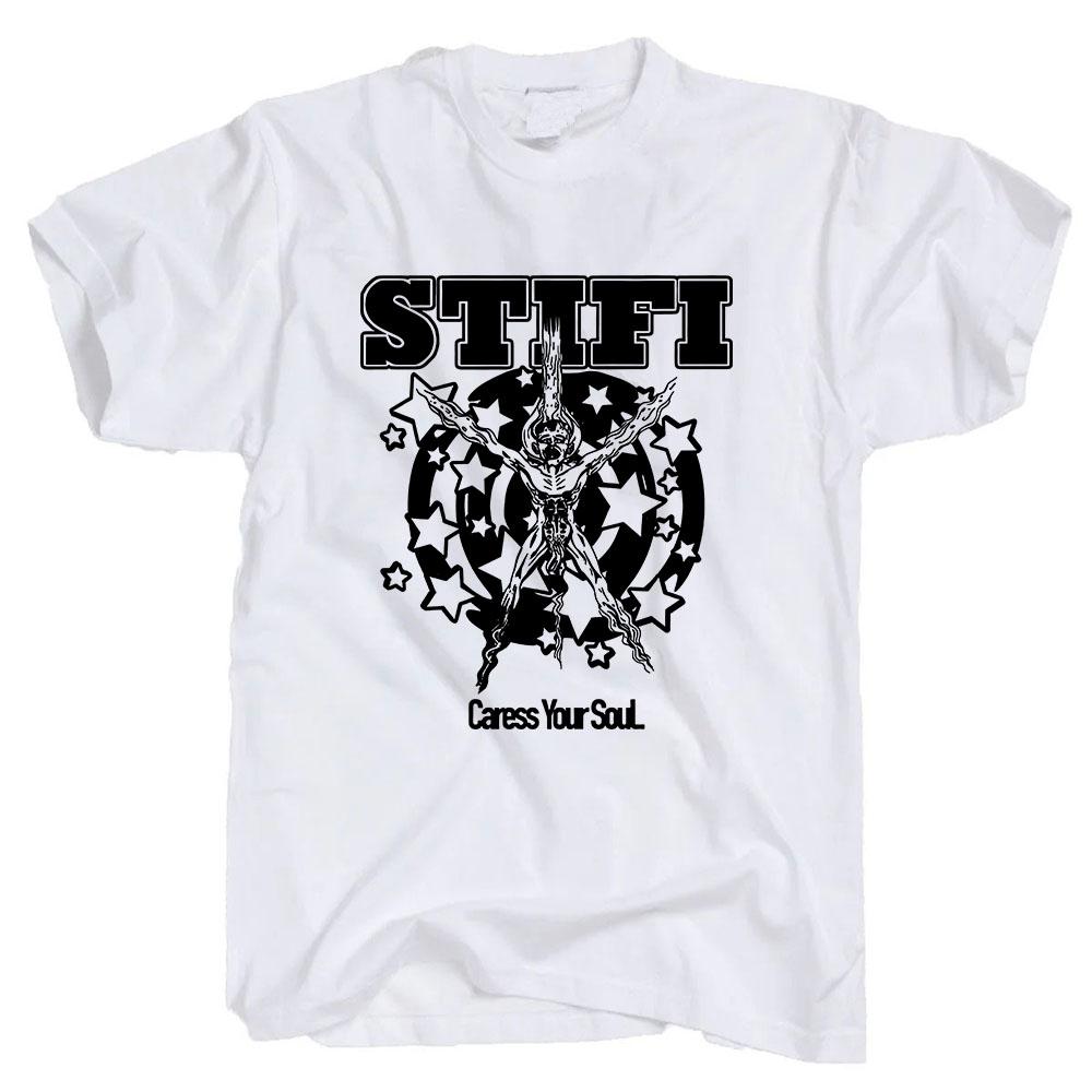 CARESS YOUR SOUL RINGER TEE Rock Band Sticky Fingers STI FI Tshirts Short Sleeve Cotton Male T-shirt Graphic Print T Shirt Mens