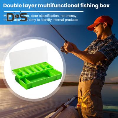 Clear Fishing Lure Box Double-layer Multi-Compartments Portable Waterproof Heavy Duty Artificial Fishing Bait Accessories Organizer Storage Case