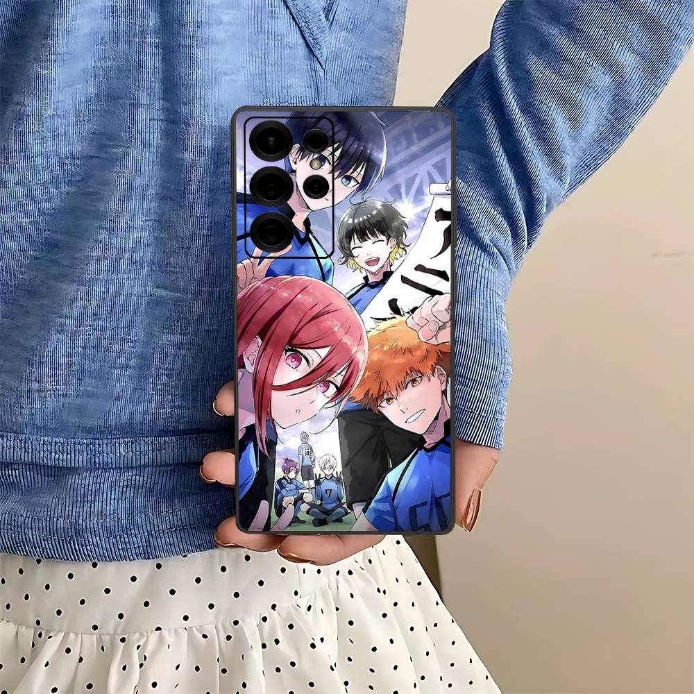 Fußball Anime B-Blau L-Lock Handyhülle Für Samsung S 24 Fe 25 Ultra Plus 20 Lite 21 30 22 23 24 22 Ultra 5G Fundas